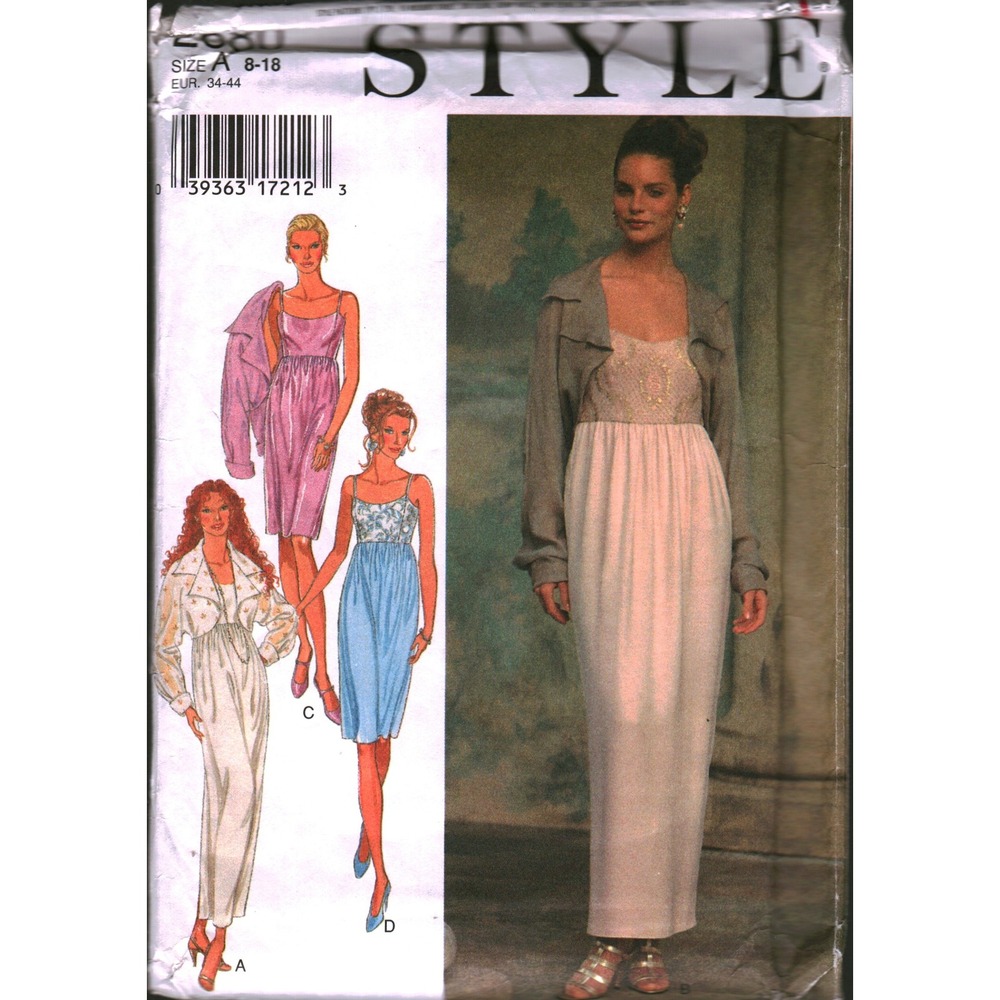 Style 2680 Sewing Pattern Misses Empire Dress and Bolero Jacket Size 8-18 CUT
